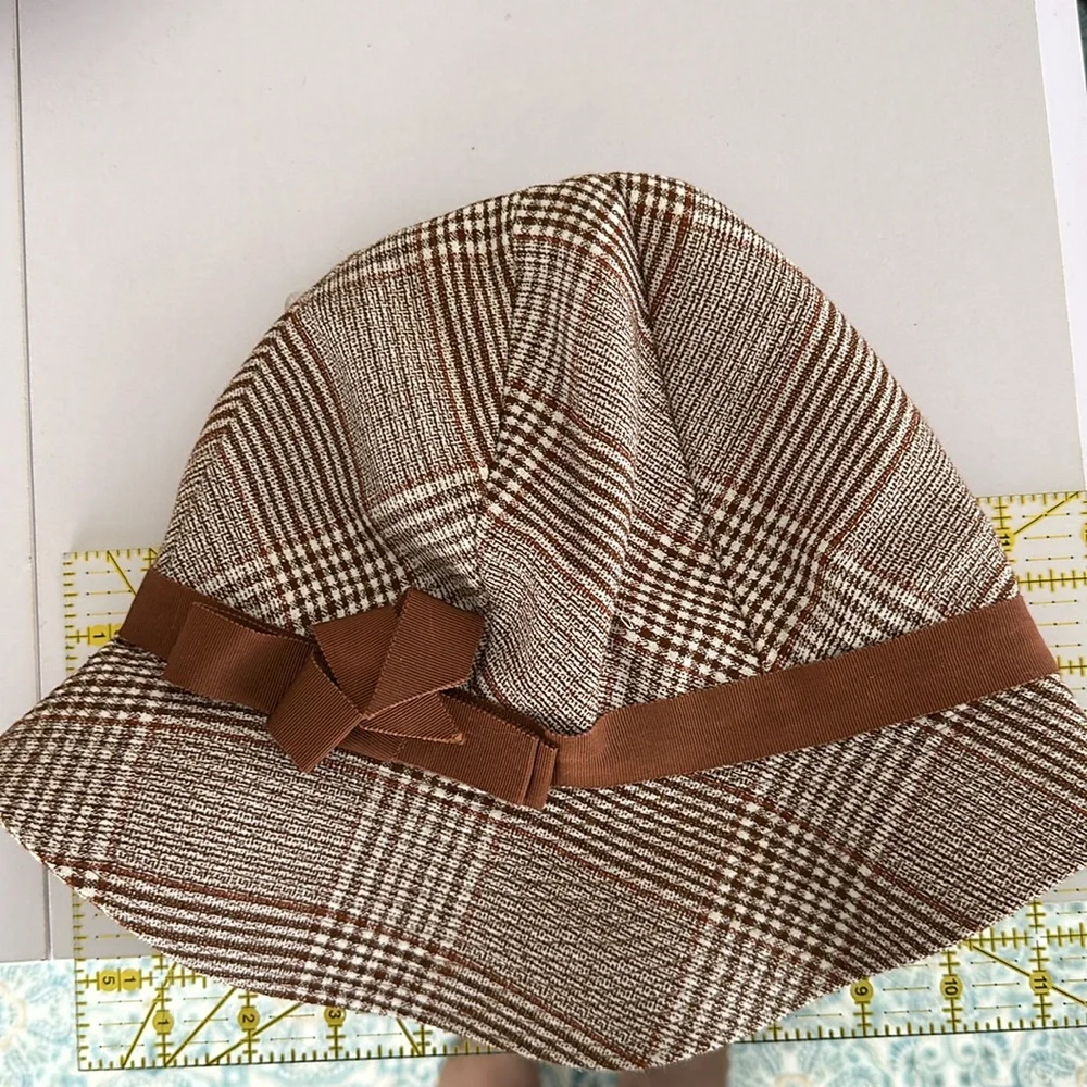 Vintage Plaid Bucket Hat Burberry Old Money aesthetic Sun Hat